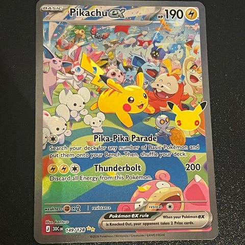 Pikachu ex 30th Celebration 149/128 Pokémon card