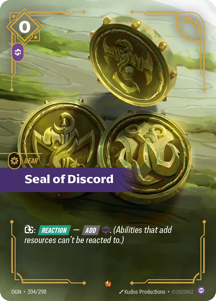 Seal of Discord, Origins 204/298