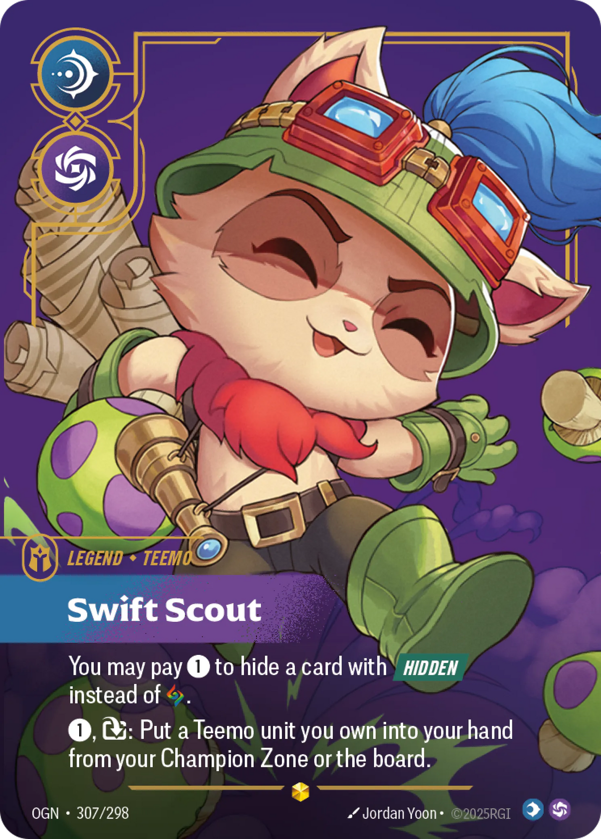 Teemo - Swift Scout, Origins 307/298 — non-signature Overnumbered card